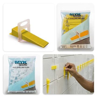 MYK Laticrete Tile Levelling Clips with Wedges - Pack of 50, 2 MM