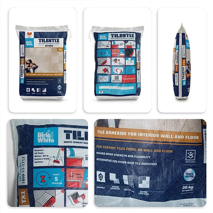 Birla White TX1 Tile Adhesive, White, 20 kg Bag