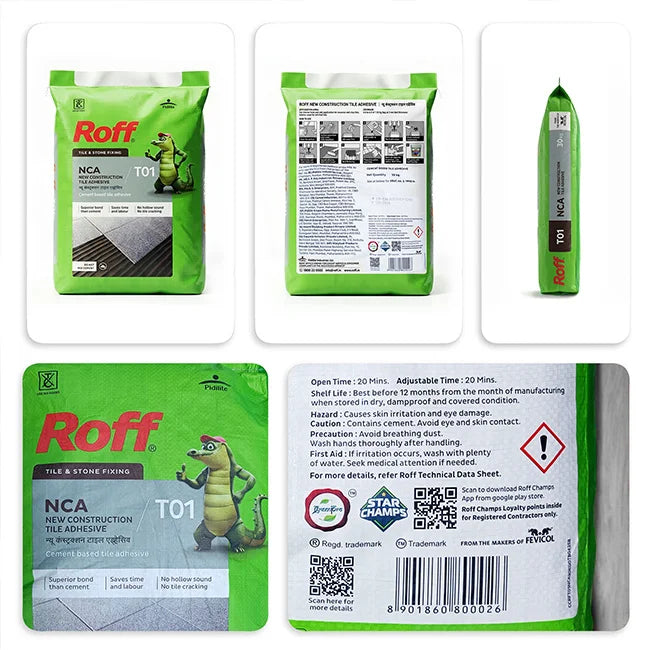 Roff T01 NCA Tile Adhesive, Grey, 30 Kg Bag