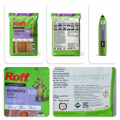 Roff T07 Extrofix Tile Adhesive, Grey, 20 Kg Bag