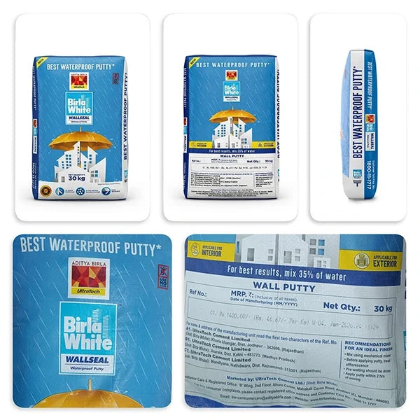 Birla White WallSeal Waterproof Putty, 30 Kg Bag