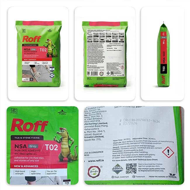 Roff T02 NSA Tile Adhesive, Grey, 30 Kg Bag