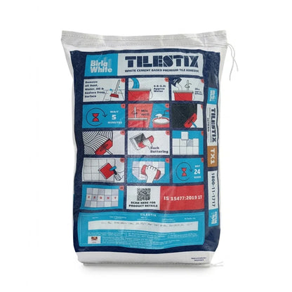 Birla White TX2 Tile Adhesive, White, 20 Kg Bag