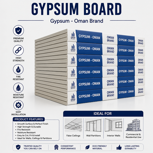 Oman Gypsum Board (Size 6'X4', 12mm)