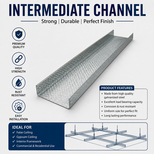 Ultra Ceiling Intermediate (Bottom) Channel  8 Feet Long